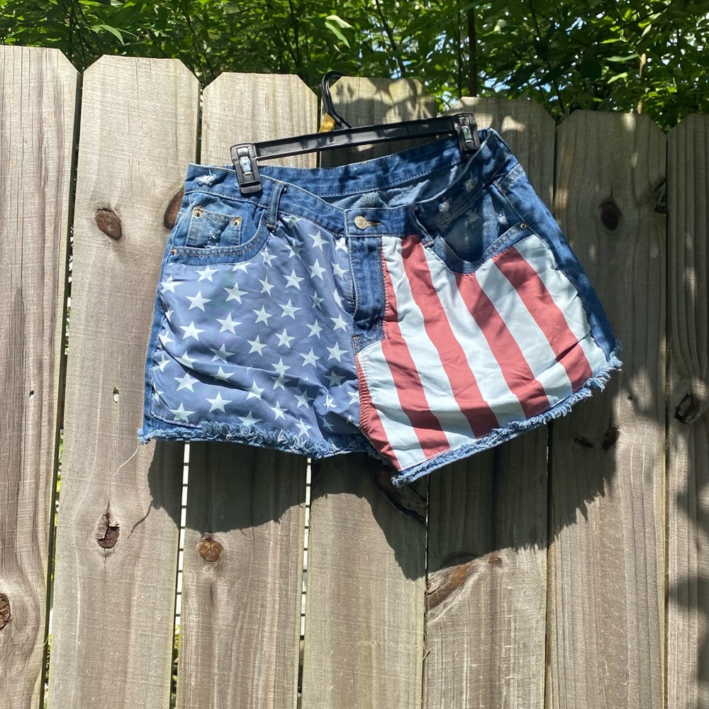 Patriotic Denim Women Shorts